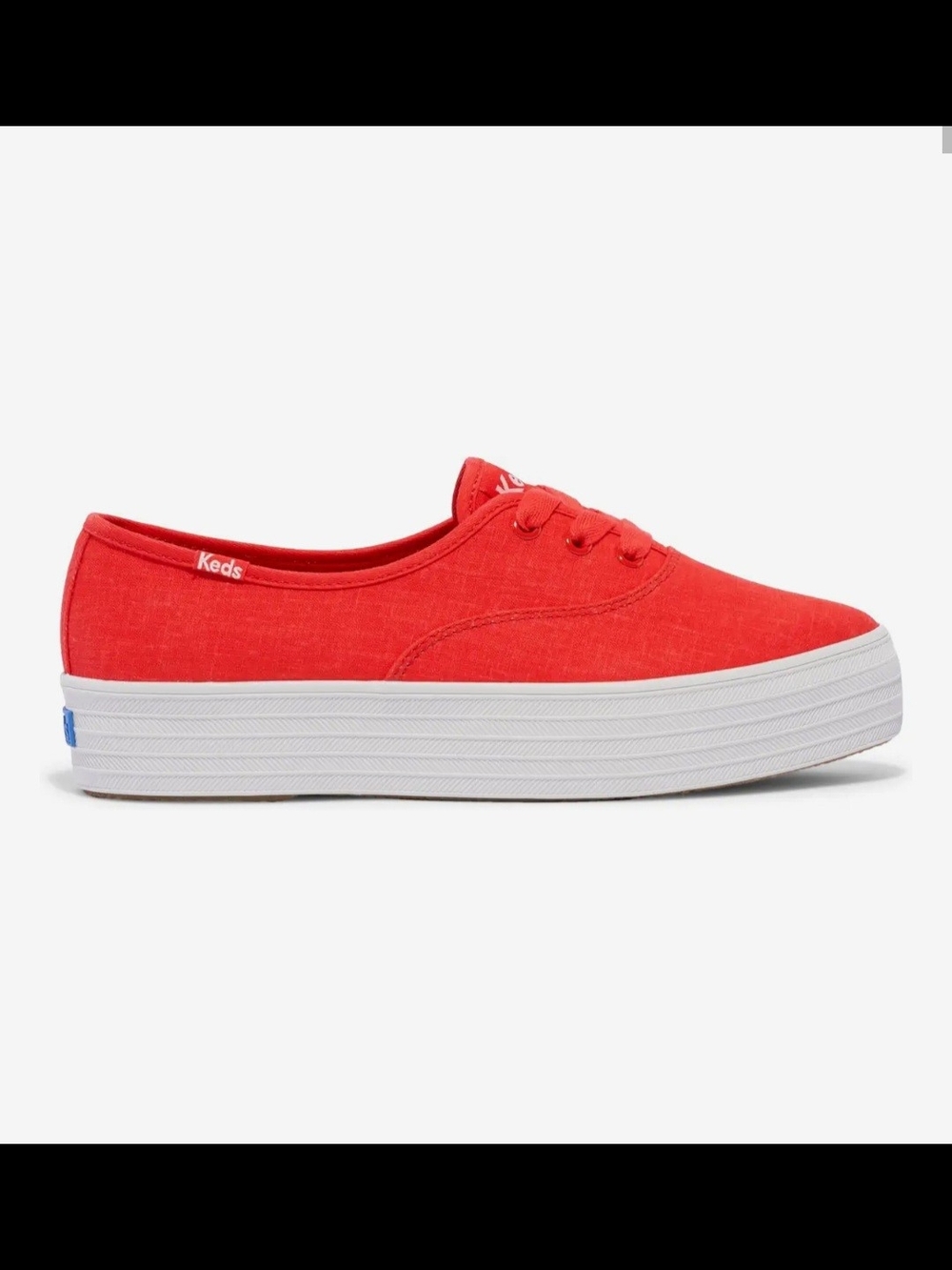 Keds Red Canvas Platform Lace-Up Sneakers